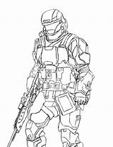 Halo Coloring Pages Odst Drawings Printable Spartan sketch template