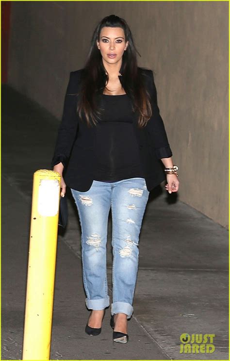 kim kardashian pregnant in jeans for kourtney s birthday photo