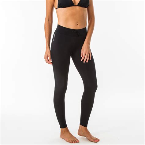 legging anti uv surf  femme noir olaian decathlon