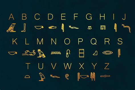 egyptian hieroglyph typeface  dene studios thehungryjpeg