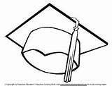 Cap Coloring Graduation Getdrawings Gown sketch template