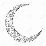 Moon Ramadan Half Vector Crescent Coloring Kareem Pages Getcolorings Printable Quality Royalty Color sketch template