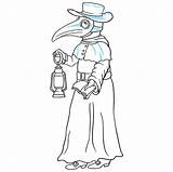 Plague Doctor Drawing Draw Step Easy sketch template