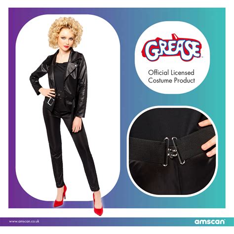 Adults Grease Lightning Sandy Fancy Dress 1950s Grease Film Costume 50s