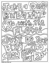 Encouragement Testing Coloring Pages Doodle Doodles Printable Classroom Quote Alley Color Colouring Sheets Quotes Kids Classroomdoodles Just Adult Take Breath sketch template