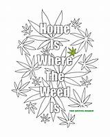 Coloring Weed Pages Adult Printable Where Marijuana Book Plant Cannabis Maker Leaf Artful Adults Books Color Sheets Etsy Words Mandala sketch template