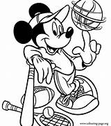 Coloring Mickey Sports Mouse Playing Pages Disney Colouring sketch template