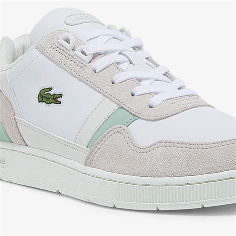 womens  clip leather suede  synthetic sneakers lacoste