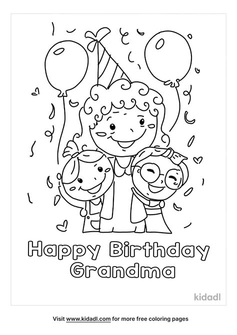 happy birthday grandma coloring page coloring page printables