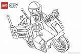 Lego Coloring Police City Pages Motorcycle Printable Color Kids Print sketch template