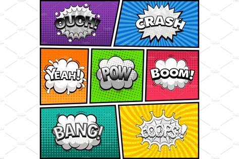 comic book page template illustrations ~ creative market