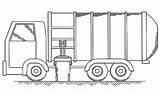 Truck Garbage Coloring Pages Trash Kids Rubbish Colornimbus sketch template
