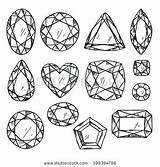 Gemstones Drawn sketch template