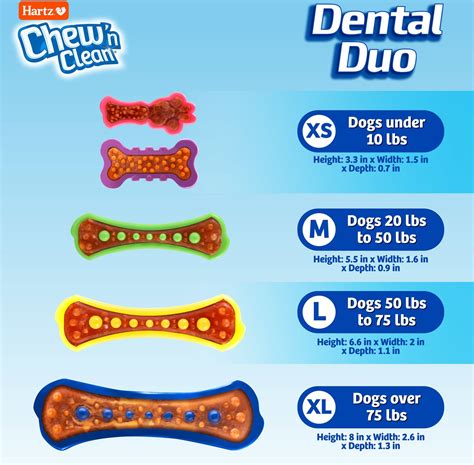 hartz chew  clean dental duo dog treat chew color varies small