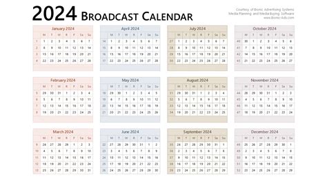 broadcast calendar   downloads customizable