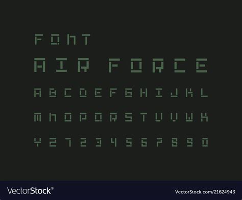 air force font alphabet royalty  vector image