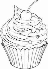 Kage Tegninger Tegning Drawing Cupcake Mad sketch template