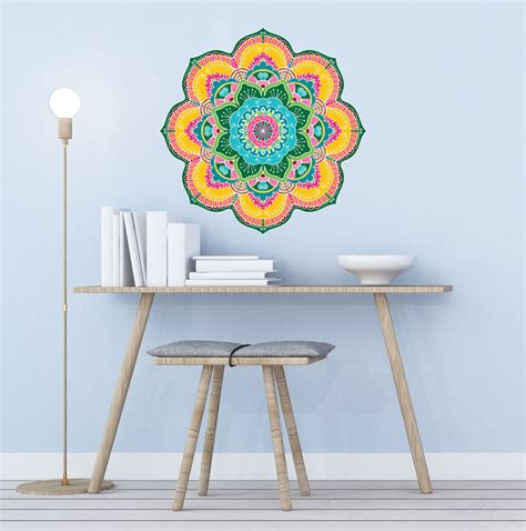 large mandala wall decals spiritual wall art mandala wall etsy