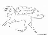 Outline Griffin Coloring Gryphon Pages Kids Printable sketch template