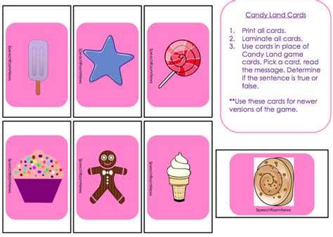 candy land cards printable