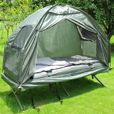 outsunny single portable camping tent bed  wsleeping bag air mattress  ebay