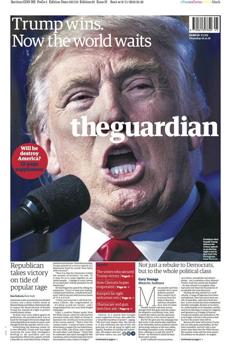 worlds newspapers react  trumps election victory  news  guardian