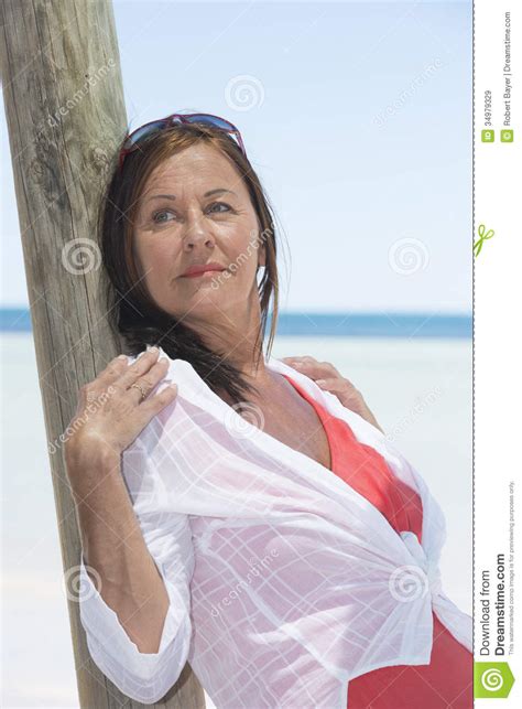 beautiful mature woman tropical vacation royalty free stock images image 34979329