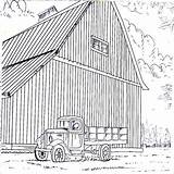 Coloring Country Pages Book Living Farm Life Books Barn Printable Truck Large Claire Trucks Vintage sketch template