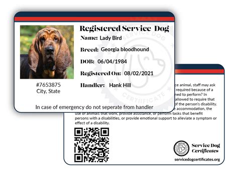 service dog certificate id card letter registration service dog