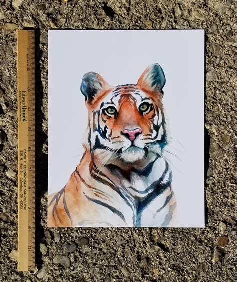 bengal tiger watercolor portrait print etsy