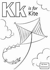 Coloring Letter Pages Kite Kitten Printable Getdrawings Drawing sketch template