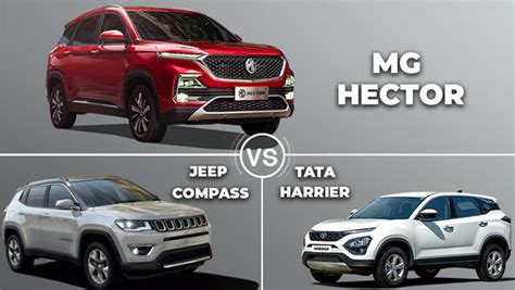 mg hector  jeep compass  tata harrier comparison engine specs