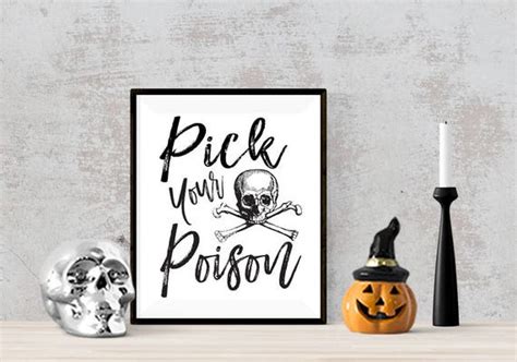 pick  poison digital printable wall art print bar cart etsy