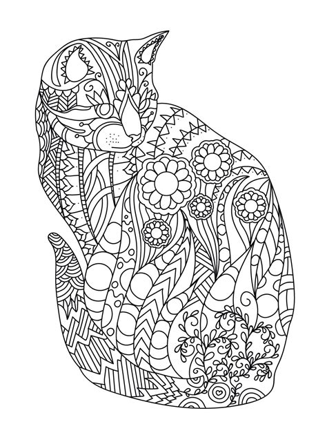 cat coloring pages  adults  getdrawings