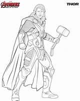 Coloring Pages Avengers Thor Print Printable Size sketch template