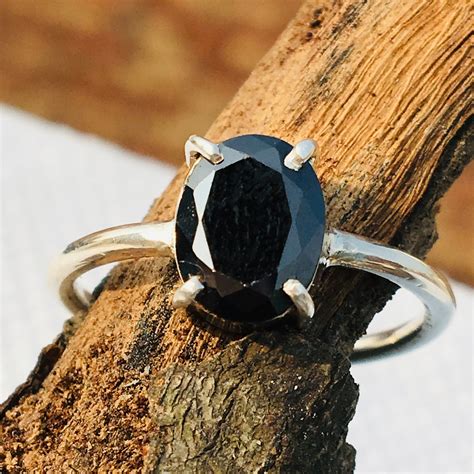 black onyx ring natural black onyx  sterling silver ring etsy