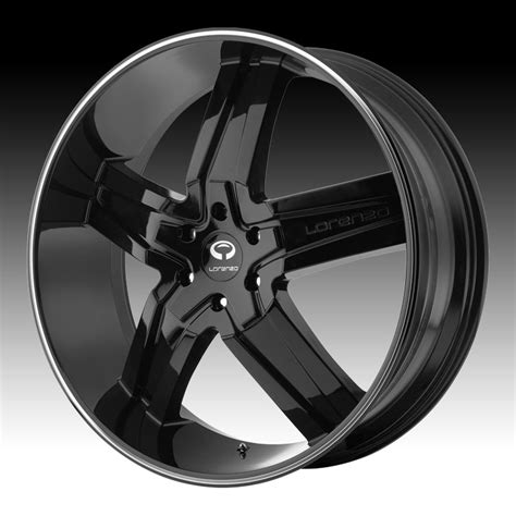 lorenzo wl wl gloss black  machined stripe custom rims wheels discontinued lorenzo