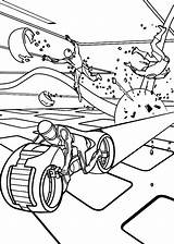 Tron Coloring Pages Legacy Light Cycle Destroy Enemy Color sketch template