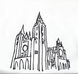 Catedral Edificios Realizado Tinta sketch template