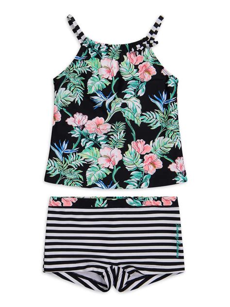 Tommy Bahama Printed Two Piece Tankini With Short Bottom Swimsuit Girls