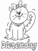 Dierendag Poes Wereld Katten sketch template