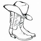 Cowboy Coloring Pages Printable Hat Boots Western Cowgirl Cowboys Drawing Cattle Boot Dallas Osu Clipart Logo Silhouette Color Kids Rain sketch template