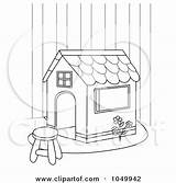 Coloring House Outline Play Playhouse Clip Illustration Royalty Clipart Template Bnp Studio Rf Printables Pages sketch template