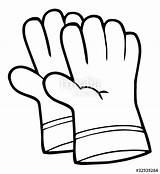 Gloves Outline Coloring Pair Gardening Clipart Hand Drawing Stock Glove Protective Cartoon Clip Illustrations Boxing Hittoon Safety Hanging Vector Latex sketch template