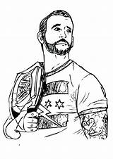 Wwe Coloring Pages Roman Reigns Printable Getcolorings Color sketch template