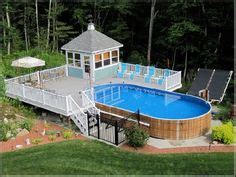 radiant metric oval pool  deck  walk  step