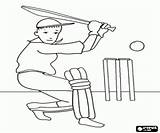 Cricket Cricketer Player Pages Coloring Games Sports Other Oncoloring sketch template