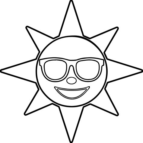 happy sun page coloring pages