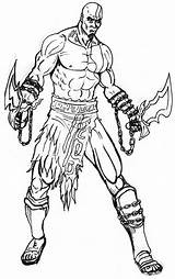 Kratos War Deus Guerra Desenhar sketch template