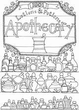 Coloring Pages Dover Adult Book Books Apothecary Publications Colouring Doverpublications Welcome Witch Shadows Vintage Halloween Grown Ups sketch template